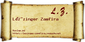 Lézinger Zamfira névjegykártya